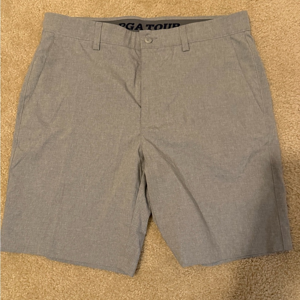 PGA Tour Men's Classic Gray Flat Front Shorts